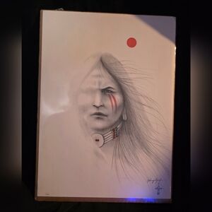 Signed & Personalized Native American Portrait by Johnny Tiger Jr. – $300